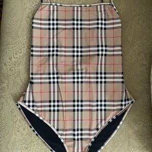 NWT Authentic BURBERRY One Piece Classic Check Swimsuit size SMALL S